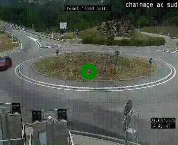 <h2>Webcam au nord d'Ax-les-Thermes au niveau de l'aire de chaînage de la N20. Vue orientée vers les Pyrénées, en direction de Pas de la Case</h2>
