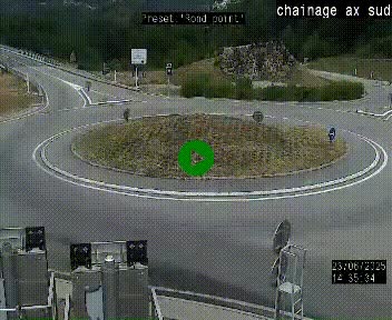 <h2>Webcam au nord d'Ax-les-Thermes au niveau de l'aire de chaînage de la N20. Vue orientée vers les Pyrénées, en direction de Pas de la Case</h2>