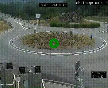 <h2>Webcam au nord d'Ax-les-Thermes au niveau de l'aire de chaînage de la N20. Vue orientée vers les Pyrénées, en direction de Pas de la Case</h2>