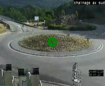 <h2>Webcam au nord d'Ax-les-Thermes au niveau de l'aire de chaînage de la N20. Vue orientée vers les Pyrénées, en direction de Pas de la Case</h2>