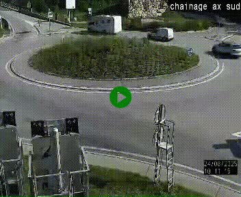 <h2>Webcam au nord d'Ax-les-Thermes au niveau de l'aire de chaînage de la N20. Vue orientée vers les Pyrénées, en direction de Pas de la Case</h2>