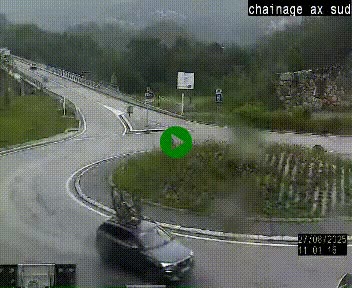 <h2>Webcam au nord d'Ax-les-Thermes au niveau de l'aire de chaînage de la N20. Vue orientée vers les Pyrénées, en direction de Pas de la Case</h2>