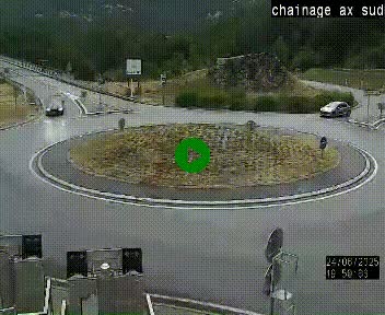 <h2>Webcam au nord d'Ax-les-Thermes au niveau de l'aire de chaînage de la N20. Vue orientée vers les Pyrénées, en direction de Pas de la Case</h2>
