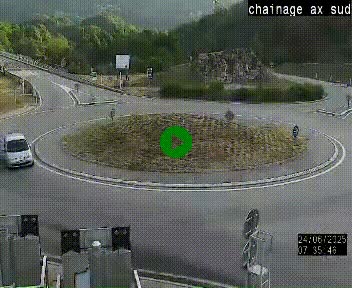 <h2>Webcam au nord d'Ax-les-Thermes au niveau de l'aire de chaînage de la N20. Vue orientée vers les Pyrénées, en direction de Pas de la Case</h2>