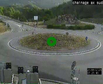 <h2>Webcam au nord d'Ax-les-Thermes au niveau de l'aire de chaînage de la N20. Vue orientée vers les Pyrénées, en direction de Pas de la Case</h2>