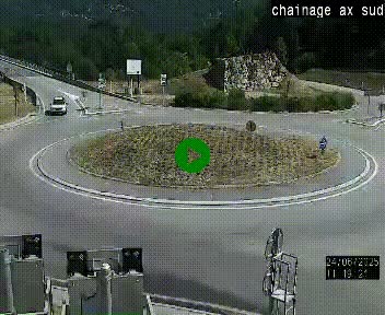 <h2>Webcam au nord d'Ax-les-Thermes au niveau de l'aire de chaînage de la N20. Vue orientée vers les Pyrénées, en direction de Pas de la Case</h2>