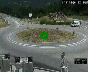 <h2>Webcam au nord d'Ax-les-Thermes au niveau de l'aire de chaînage de la N20. Vue orientée vers les Pyrénées, en direction de Pas de la Case</h2>