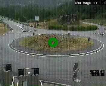 <h2>Webcam au nord d'Ax-les-Thermes au niveau de l'aire de chaînage de la N20. Vue orientée vers les Pyrénées, en direction de Pas de la Case</h2>