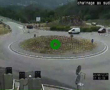 <h2>Webcam au nord d'Ax-les-Thermes au niveau de l'aire de chaînage de la N20. Vue orientée vers les Pyrénées, en direction de Pas de la Case</h2>