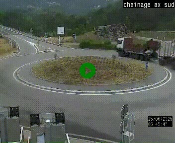 <h2>Webcam au nord d'Ax-les-Thermes au niveau de l'aire de chaînage de la N20. Vue orientée vers les Pyrénées, en direction de Pas de la Case</h2>