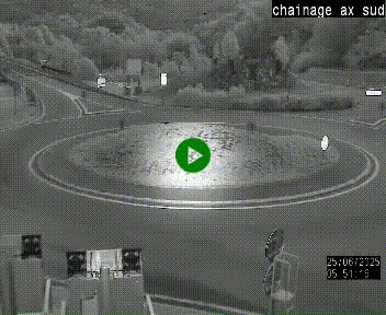 <h2>Webcam au nord d'Ax-les-Thermes au niveau de l'aire de chaînage de la N20. Vue orientée vers les Pyrénées, en direction de Pas de la Case</h2>
