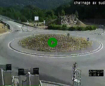 <h2>Webcam au nord d'Ax-les-Thermes au niveau de l'aire de chaînage de la N20. Vue orientée vers les Pyrénées, en direction de Pas de la Case</h2>