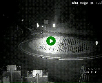 <h2>Webcam au nord d'Ax-les-Thermes au niveau de l'aire de chaînage de la N20. Vue orientée vers les Pyrénées, en direction de Pas de la Case</h2>