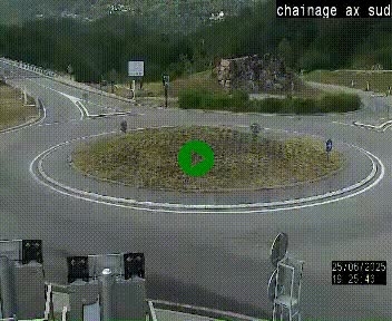 <h2>Webcam au nord d'Ax-les-Thermes au niveau de l'aire de chaînage de la N20. Vue orientée vers les Pyrénées, en direction de Pas de la Case</h2>