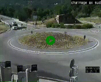 <h2>Webcam au nord d'Ax-les-Thermes au niveau de l'aire de chaînage de la N20. Vue orientée vers les Pyrénées, en direction de Pas de la Case</h2>