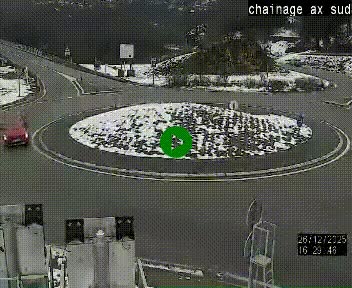 <h2>Webcam au nord d'Ax-les-Thermes au niveau de l'aire de chaînage de la N20. Vue orientée vers les Pyrénées, en direction de Pas de la Case</h2>