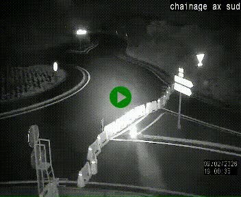 <h2>Webcam au nord d'Ax-les-Thermes au niveau de l'aire de chaînage de la N20. Vue orientée vers les Pyrénées, en direction de Pas de la Case</h2>