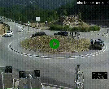 <h2>Webcam au nord d'Ax-les-Thermes au niveau de l'aire de chaînage de la N20. Vue orientée vers les Pyrénées, en direction de Pas de la Case</h2>