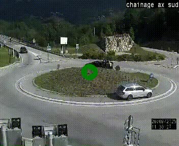 <h2>Webcam au nord d'Ax-les-Thermes au niveau de l'aire de chaînage de la N20. Vue orientée vers les Pyrénées, en direction de Pas de la Case</h2>