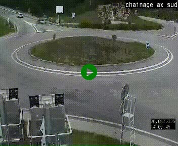 <h2>Webcam au nord d'Ax-les-Thermes au niveau de l'aire de chaînage de la N20. Vue orientée vers les Pyrénées, en direction de Pas de la Case</h2>