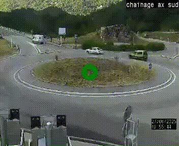 <h2>Webcam au nord d'Ax-les-Thermes au niveau de l'aire de chaînage de la N20. Vue orientée vers les Pyrénées, en direction de Pas de la Case</h2>