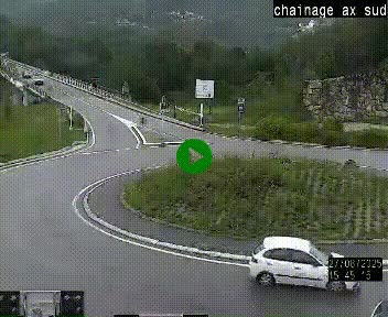<h2>Webcam au nord d'Ax-les-Thermes au niveau de l'aire de chaînage de la N20. Vue orientée vers les Pyrénées, en direction de Pas de la Case</h2>