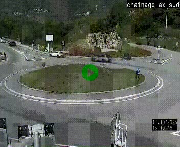 <h2>Webcam au nord d'Ax-les-Thermes au niveau de l'aire de chaînage de la N20. Vue orientée vers les Pyrénées, en direction de Pas de la Case</h2>