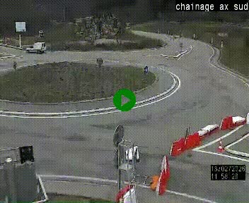 <h2>Webcam au nord d'Ax-les-Thermes au niveau de l'aire de chaînage de la N20. Vue orientée vers les Pyrénées, en direction de Pas de la Case</h2>