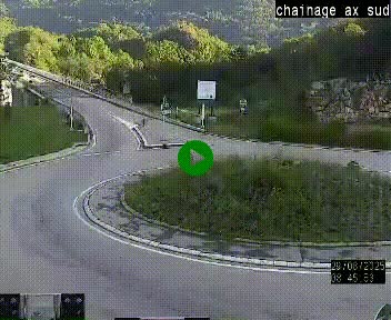 <h2>Webcam au nord d'Ax-les-Thermes au niveau de l'aire de chaînage de la N20. Vue orientée vers les Pyrénées, en direction de Pas de la Case</h2>