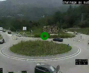 <h2>Webcam au nord d'Ax-les-Thermes au niveau de l'aire de chaînage de la N20. Vue orientée vers les Pyrénées, en direction de Pas de la Case</h2>
