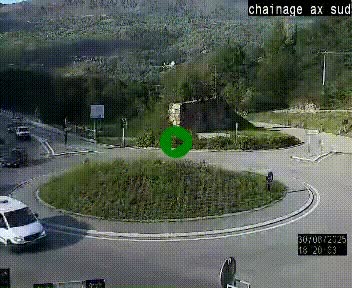 <h2>Webcam au nord d'Ax-les-Thermes au niveau de l'aire de chaînage de la N20. Vue orientée vers les Pyrénées, en direction de Pas de la Case</h2>