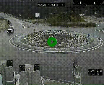 <h2>Webcam au nord d'Ax-les-Thermes au niveau de l'aire de chaînage de la N20. Vue orientée vers les Pyrénées, en direction de Pas de la Case</h2>