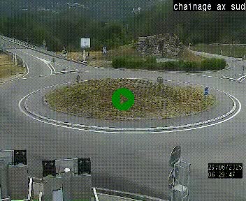 <h2>Webcam au nord d'Ax-les-Thermes au niveau de l'aire de chaînage de la N20. Vue orientée vers les Pyrénées, en direction de Pas de la Case</h2>