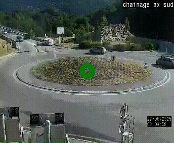 <h2>Webcam au nord d'Ax-les-Thermes au niveau de l'aire de chaînage de la N20. Vue orientée vers les Pyrénées, en direction de Pas de la Case</h2>