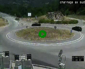 <h2>Webcam au nord d'Ax-les-Thermes au niveau de l'aire de chaînage de la N20. Vue orientée vers les Pyrénées, en direction de Pas de la Case</h2>