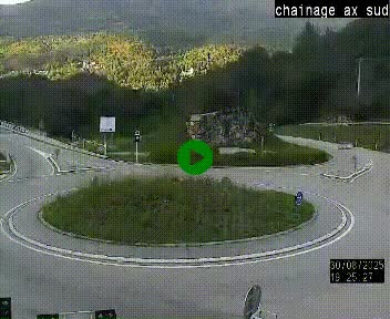 <h2>Webcam au nord d'Ax-les-Thermes au niveau de l'aire de chaînage de la N20. Vue orientée vers les Pyrénées, en direction de Pas de la Case</h2>