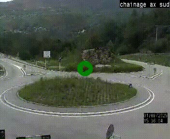 <h2>Webcam au nord d'Ax-les-Thermes au niveau de l'aire de chaînage de la N20. Vue orientée vers les Pyrénées, en direction de Pas de la Case</h2>