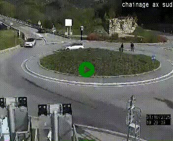 <h2>Webcam au nord d'Ax-les-Thermes au niveau de l'aire de chaînage de la N20. Vue orientée vers les Pyrénées, en direction de Pas de la Case</h2>