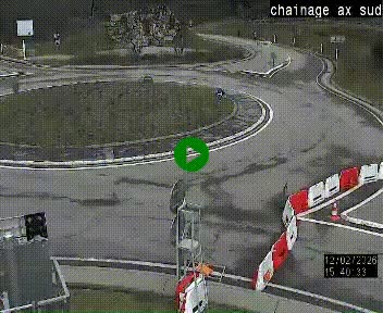 <h2>Webcam au nord d'Ax-les-Thermes au niveau de l'aire de chaînage de la N20. Vue orientée vers les Pyrénées, en direction de Pas de la Case</h2>