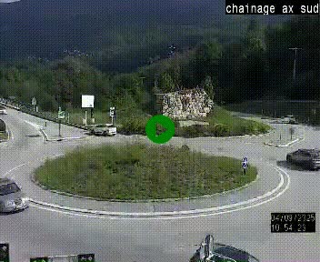 <h2>Webcam au nord d'Ax-les-Thermes au niveau de l'aire de chaînage de la N20. Vue orientée vers les Pyrénées, en direction de Pas de la Case</h2>