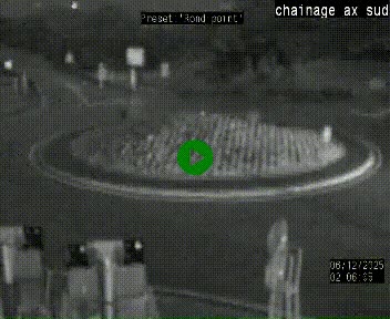 <h2>Webcam au nord d'Ax-les-Thermes au niveau de l'aire de chaînage de la N20. Vue orientée vers les Pyrénées, en direction de Pas de la Case</h2>