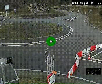 <h2>Webcam au nord d'Ax-les-Thermes au niveau de l'aire de chaînage de la N20. Vue orientée vers les Pyrénées, en direction de Pas de la Case</h2>