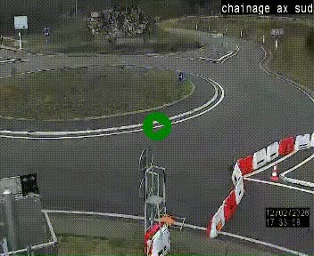 <h2>Webcam au nord d'Ax-les-Thermes au niveau de l'aire de chaînage de la N20. Vue orientée vers les Pyrénées, en direction de Pas de la Case</h2>