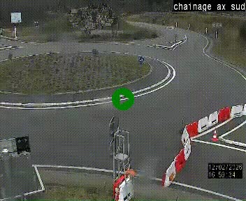 <h2>Webcam au nord d'Ax-les-Thermes au niveau de l'aire de chaînage de la N20. Vue orientée vers les Pyrénées, en direction de Pas de la Case</h2>