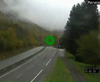Webcam dans les Pyrénées à hauteur de Mérens-les-Vals sur N320, en direction de Pas de la Casa (Andorre)