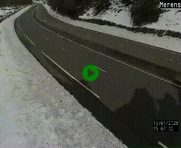 Webcam dans les Pyrénées à hauteur de Mérens-les-Vals sur N320, en direction de Pas de la Casa (Andorre)