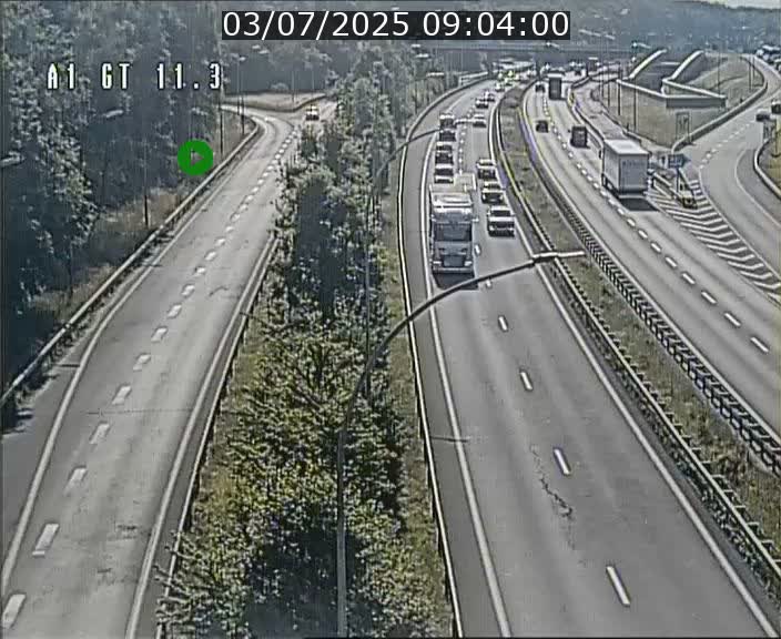 Traffic live webcam Luxembourg Senningerberg - A1 direction Allemagne - BK 11.3