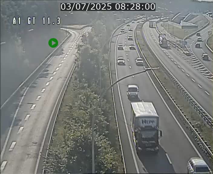 Traffic live webcam Luxembourg Senningerberg - A1 direction Allemagne - BK 11.3