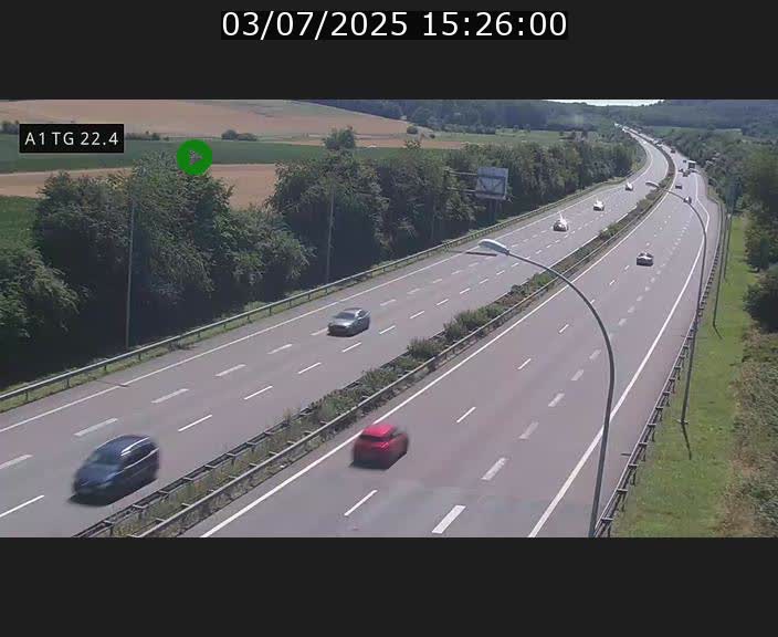 Traffic live webcam Luxembourg Flaxweiler - A1 direction Luxembourg - BK 22.4
