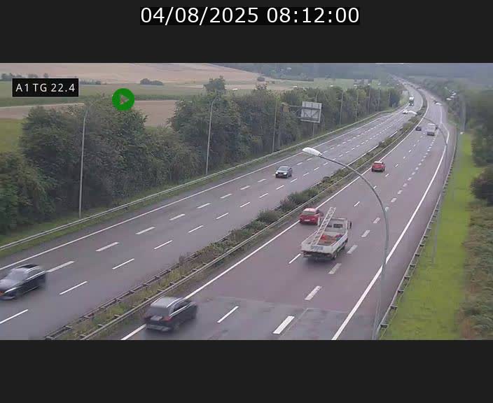 Traffic live webcam Luxembourg Flaxweiler - A1 direction Luxembourg - BK 22.4